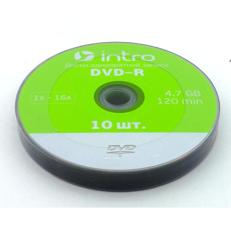 Диск Intro DVD-R Intro 16x 4.7GB Shrink 10 - фото 1 - id-p125520504