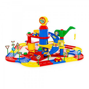 Детская игрушка для мальчиков паркинг 3-уровневый с дорогой и автомобилями (в коробке) арт. 37862 ПОЛЕСЬЕ в