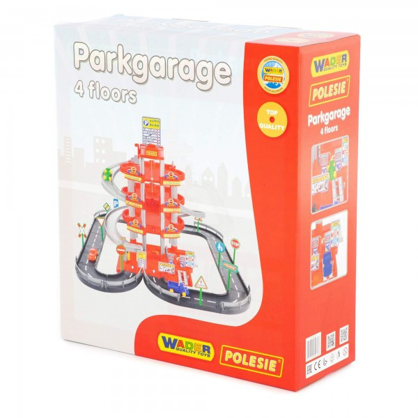 Детская игрушка для мальчиков конструктор паркинг 4-уровневый с дорогой и автомобилями (красный) (в коробке) - фото 5 - id-p139469234