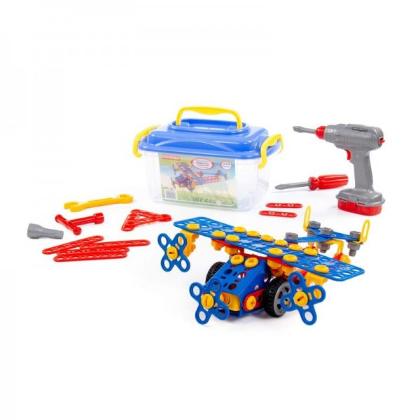 Детская игрушка Конструктор "Изобретатель" - "Самолёт №2" (144 элемента) (в контейнере), 55217, РЕАЛИСТИЧНЫЙ - фото 1 - id-p139469241