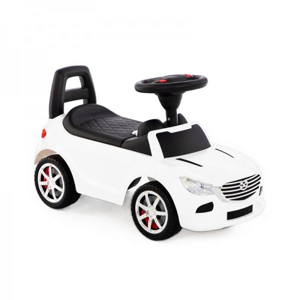 Детская игрушка Каталка-автомобиль "SuperCar" №4 со звуковым сигналом (белая), 84514, Полесье - фото 6 - id-p139469270