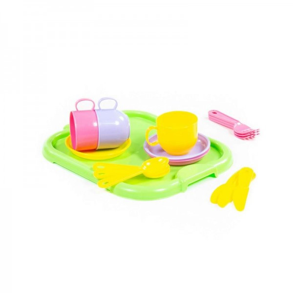 Детская игрушка Набор детской посуды "Минутка" с подносом на 3 персоны, 9523, Полесье - фото 2 - id-p139469279
