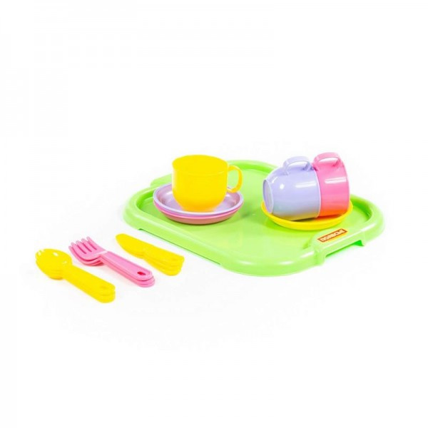 Детская игрушка Набор детской посуды "Минутка" с подносом на 3 персоны, 9523, Полесье - фото 5 - id-p139469279