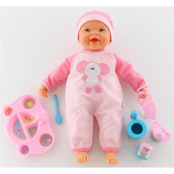 Детская игрушка Кукла "Пупс":озвученная, кушает с ложечки (с набором для кормления), 48081, Полесье - фото 1 - id-p139469296