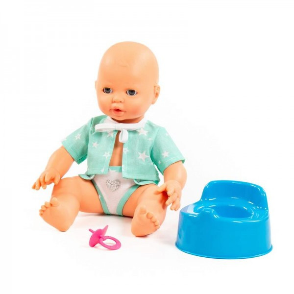 Детская игрушка Пупс "Забавный" (35 см) с соской и горшком (в пакете), 73051, Полесье - фото 1 - id-p139469303