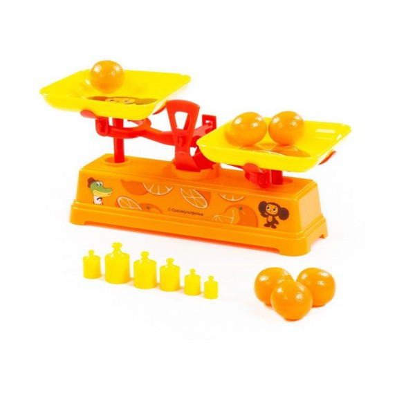 Детская игрушка Игровой набор "Весы" "Чебурашка и крокодил Гена" + 6 апельсинов (в сеточке), 84262, Полесье - фото 5 - id-p139469331