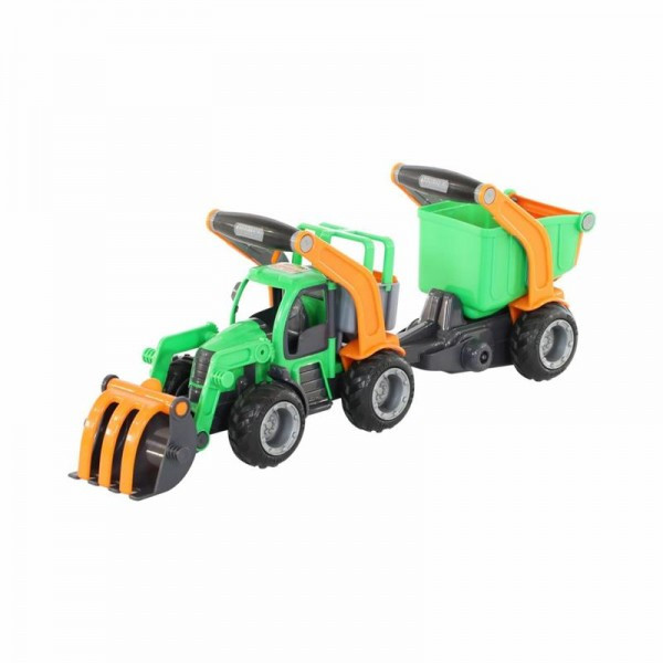 Детская игрушка трактор-погрузчик с полуприцепом "ГрипТрак" (в сеточке) арт. 48431 Полесье - фото 1 - id-p139469378