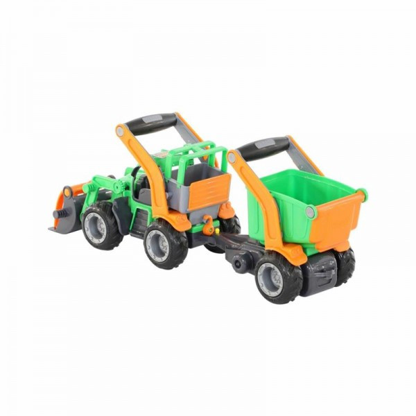 Детская игрушка трактор-погрузчик с полуприцепом "ГрипТрак" (в сеточке) арт. 48431 Полесье - фото 3 - id-p139469378