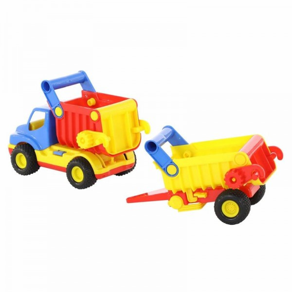 Детская игрушка "КонсТрак", автомобиль-самосвал с полуприцепом (в сеточке) арт. 0360 Полесье - фото 5 - id-p139469382