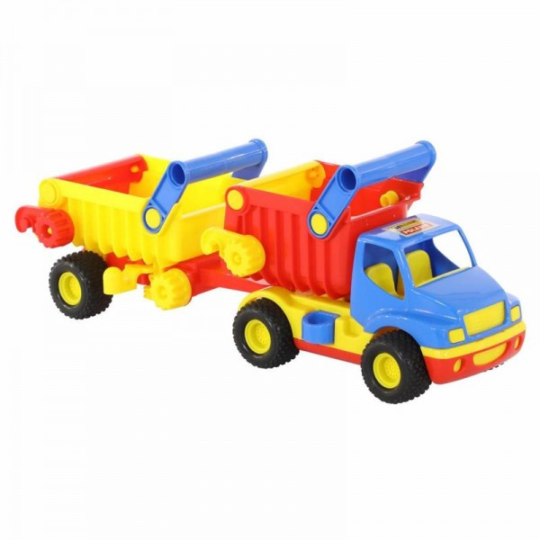 Детская игрушка "КонсТрак", автомобиль-самосвал с полуприцепом (в сеточке) арт. 0360 Полесье - фото 7 - id-p139469382