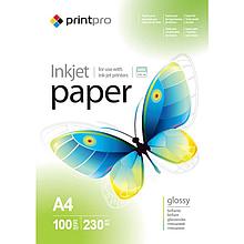 PGE230100A4 PrintPro фотобумага glossy 230g/m, A4, 100pc.