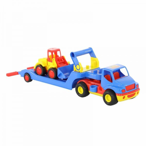 Детская игрушка "КонсТрак", автомобиль-трейлер + "Базик", погрузчик (в сеточке), 8879, Полесье - фото 2 - id-p139469383