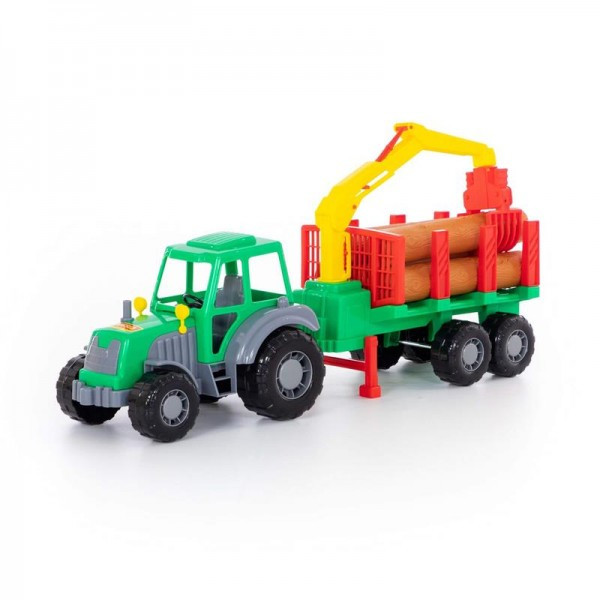 Детская игрушка "Алтай", трактор с полуприцепом-лесовозом, 35370, Полесье - фото 1 - id-p139469532