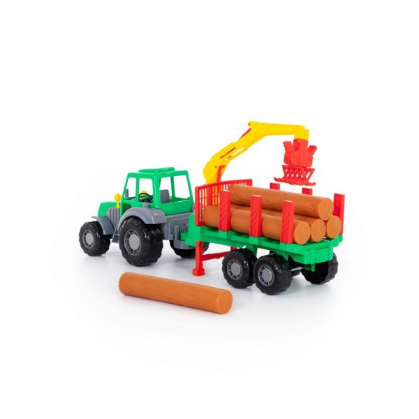 Детская игрушка "Алтай", трактор с полуприцепом-лесовозом, 35370, Полесье - фото 2 - id-p139469532