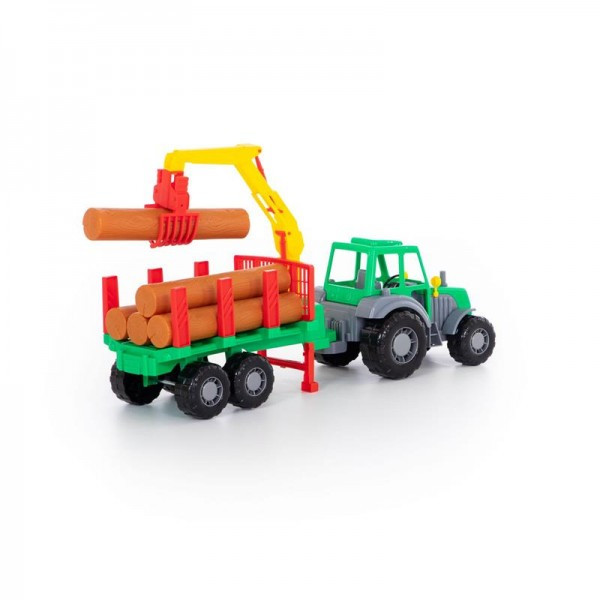 Детская игрушка "Алтай", трактор с полуприцепом-лесовозом, 35370, Полесье - фото 3 - id-p139469532