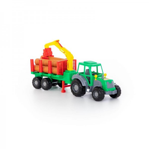 Детская игрушка "Алтай", трактор с полуприцепом-лесовозом, 35370, Полесье - фото 4 - id-p139469532