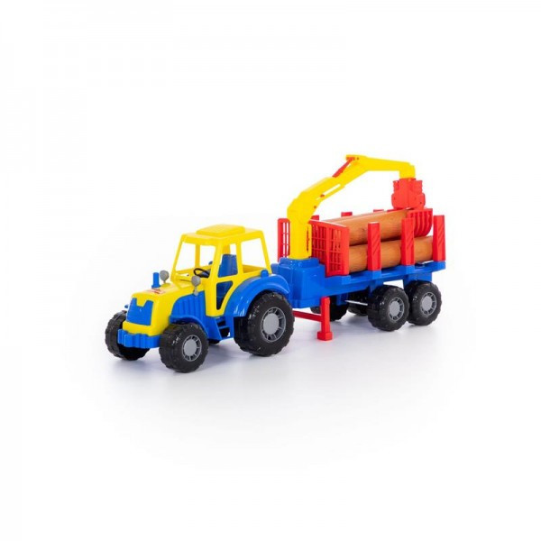 Детская игрушка "Алтай", трактор с полуприцепом-лесовозом, 35370, Полесье - фото 5 - id-p139469532
