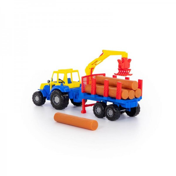 Детская игрушка "Алтай", трактор с полуприцепом-лесовозом, 35370, Полесье - фото 6 - id-p139469532