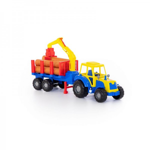 Детская игрушка "Алтай", трактор с полуприцепом-лесовозом, 35370, Полесье - фото 8 - id-p139469532