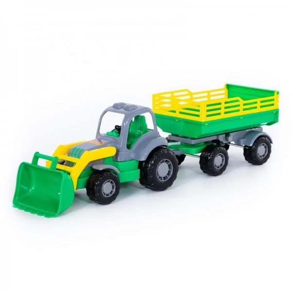 Детская игрушка "Крепыш", трактор с прицепом №2 и ковшом, 44808, Полесье - фото 1 - id-p139469533