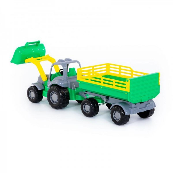 Детская игрушка "Крепыш", трактор с прицепом №2 и ковшом, 44808, Полесье - фото 2 - id-p139469533