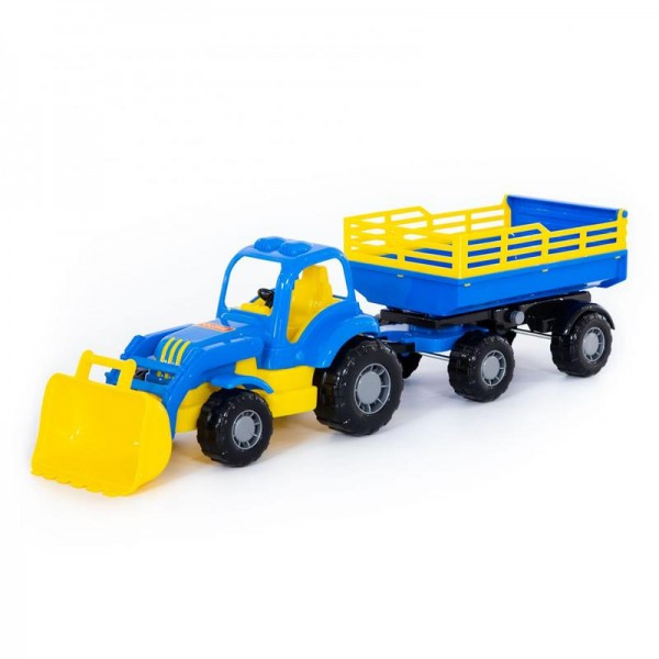 Детская игрушка "Крепыш", трактор с прицепом №2 и ковшом, 44808, Полесье - фото 5 - id-p139469533