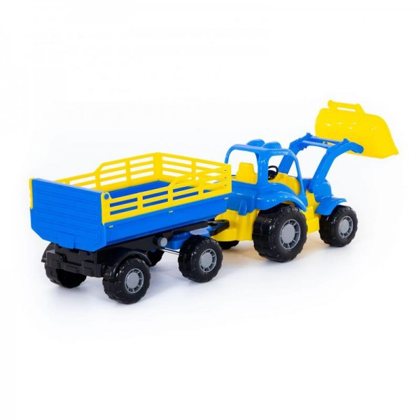 Детская игрушка "Крепыш", трактор с прицепом №2 и ковшом, 44808, Полесье - фото 7 - id-p139469533