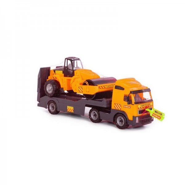 Детская игрушка "Volvo", автомобиль-трейлер + дорожный каток (в сеточке) арт. 8855 Полесье - фото 6 - id-p139469550