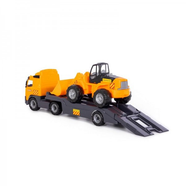 Детская игрушка "Volvo", автомобиль-трейлер + трактор-погрузчик (в сеточке), 8831, Полесье - фото 3 - id-p139469553