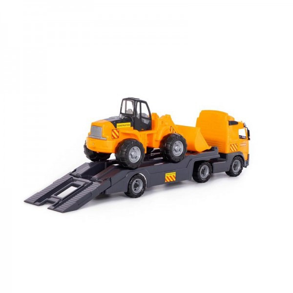Детская игрушка "Volvo", автомобиль-трейлер + трактор-погрузчик (в сеточке), 8831, Полесье - фото 4 - id-p139469553