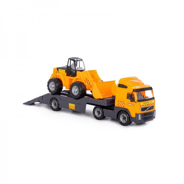 Детская игрушка "Volvo", автомобиль-трейлер + трактор-погрузчик (в сеточке), 8831, Полесье - фото 5 - id-p139469553
