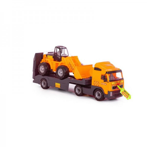 Детская игрушка "Volvo", автомобиль-трейлер + трактор-погрузчик (в сеточке), 8831, Полесье - фото 6 - id-p139469553