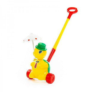 Детская игрушка Черепашка-каталка "Тортила" с ручкой, 3637, Полесье