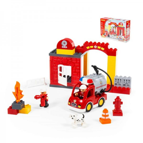 Детская игрушка Конструктор "Макси" - "Пожарная станция" (35 элементов) (в коробке) арт. 77523 Полесье - фото 1 - id-p139469567