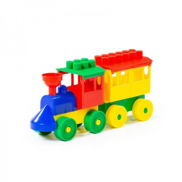Детская игрушка Конструктор - Паровоз с одним вагоном, 2037, Полесье - фото 1 - id-p139469606