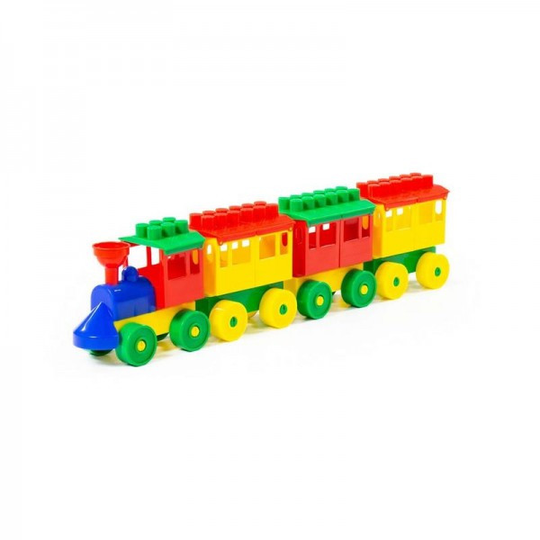 Детская игрушка Конструктор - Паровоз с тремя вагонами, 2051, Полесье - фото 1 - id-p139469607