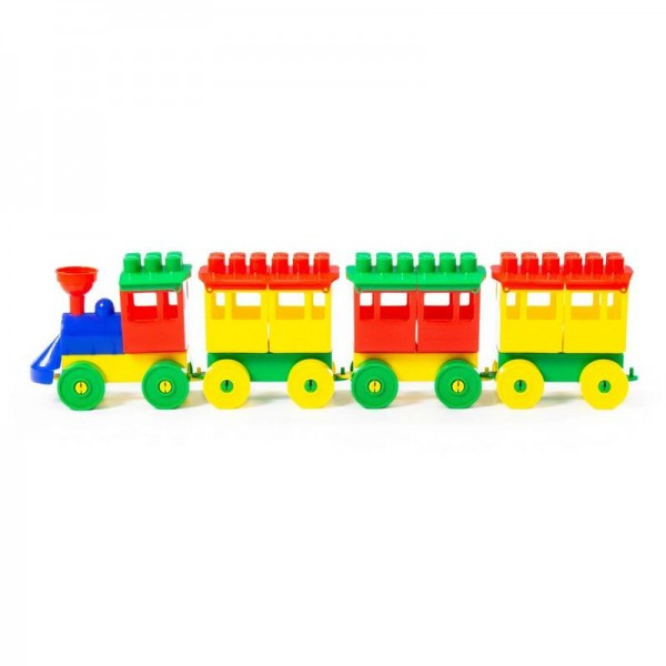 Детская игрушка Конструктор - Паровоз с тремя вагонами, 2051, Полесье - фото 2 - id-p139469607