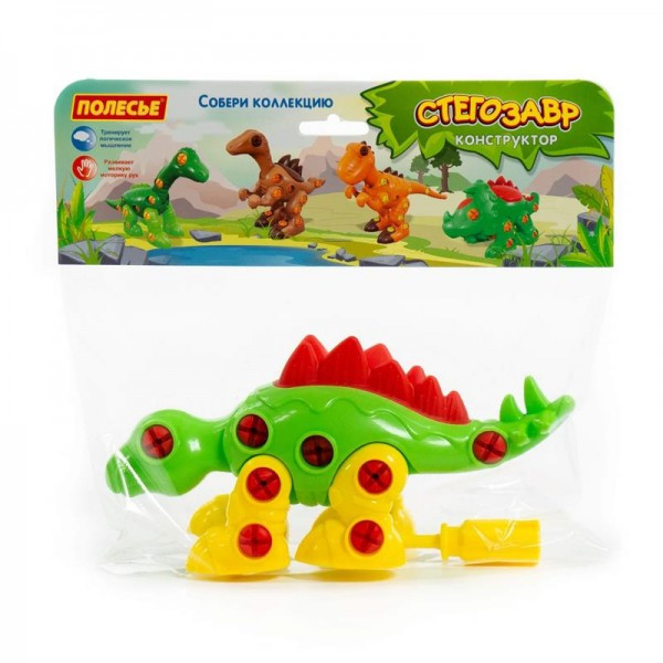 Детская игрушка Конструктор-динозавр "Стегозавр" (30 элементов) (в пакете) арт. 76694 Полесье - фото 6 - id-p139469617