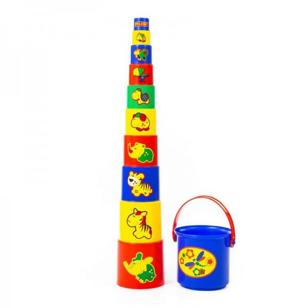 Детская игрушка Занимательная пирамидка №3 (11 элементов) (в сеточке), 52599, Полесье - фото 1 - id-p139469633