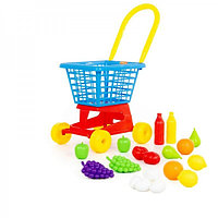 Детская игрушка Тележка "Supermarket" №1 + набор продуктов (в сеточке), 42989, Полесье