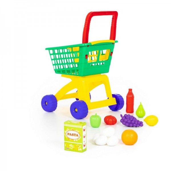Детская игрушка Тележка для маркета + набор продуктов №8 (12 элементов) арт. 61928 Полесье - фото 2 - id-p139469652