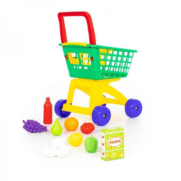 Детская игрушка Тележка для маркета + набор продуктов №8 (12 элементов) арт. 61928 Полесье - фото 3 - id-p139469652
