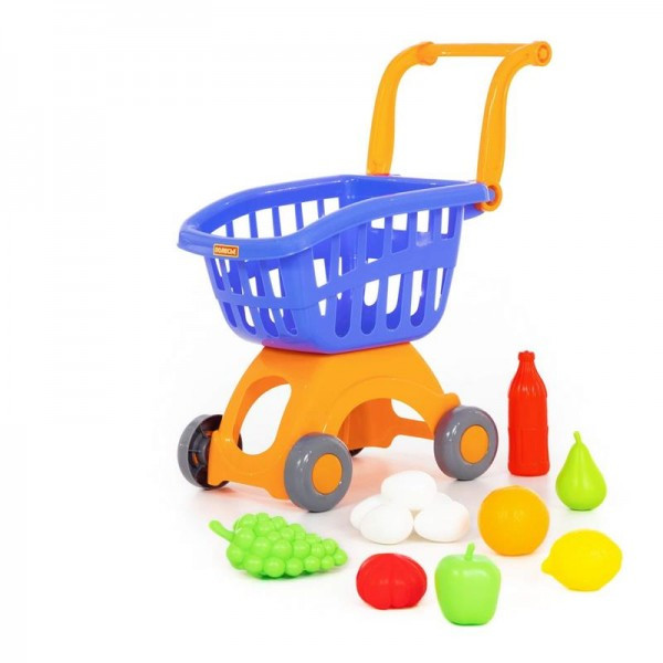 Детская игрушка Тележка для маркета "Мини" + набор продуктов №14 (12 элементов) (в сеточке) арт. 71385, - фото 6 - id-p139469653