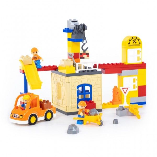 Детская игрушка конструктор "Макси" - "Строительная фирма" (66 элементов) (в коробке) арт. 77615 ПОЛЕСЬЕ - фото 1 - id-p139469665