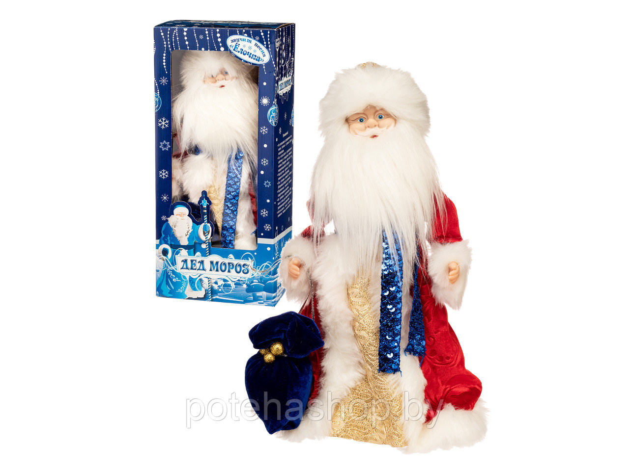 Музыкальный Дед Мороз 43 см, двигает руками и головой арт. 19A005-16 - фото 1 - id-p139475052