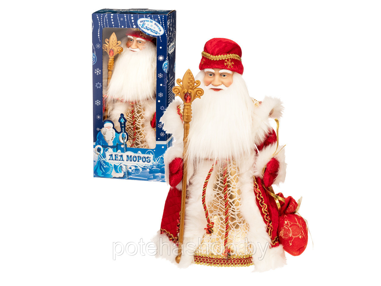 Музыкальный Дед Мороз 41 см, двигает руками и головой арт. 16A01-16