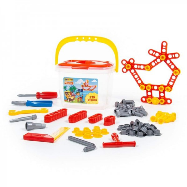 Детская игрушка Набор инструментов №2 (129 элементов) (в ведёрке) арт. 47168 Полесье - фото 5 - id-p139488973