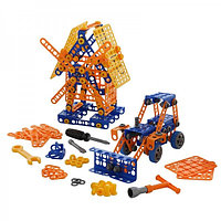 Детская игрушка Конструктор "Изобретатель" - "Мельница №2 + Трактор-погрузчик №1" (330 элементов) (в пакете)