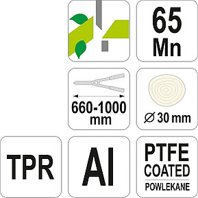 Сучкорез 660-1000мм для живых веток d30мм PTFE"Flo 99114, фото 2