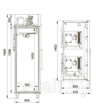 Холодильный шкаф CC214-G POLAIR (ПОЛАИР) 700+700 литров t 0...+6/не выше -18 C, фото 2